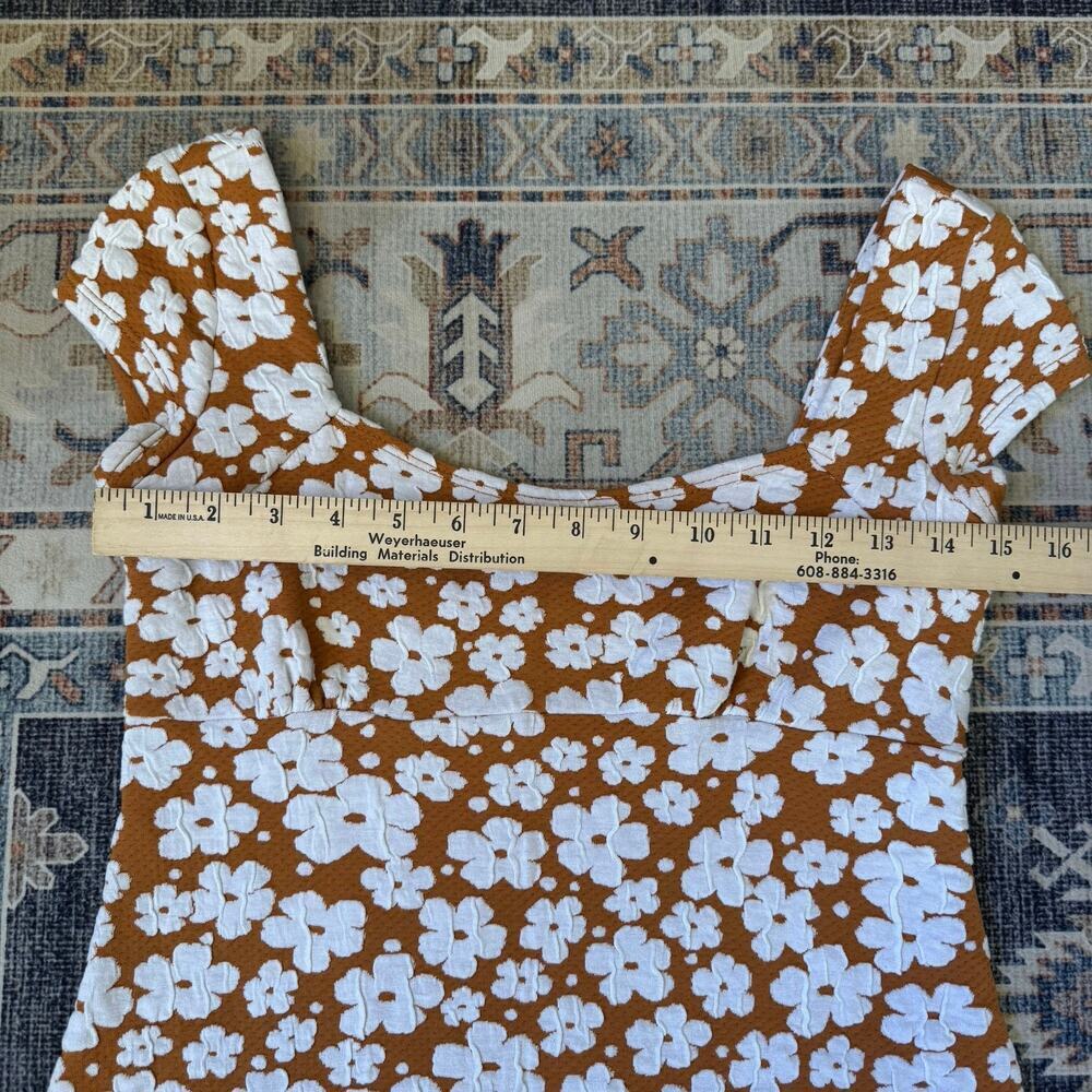 Altar’d State Floral Mini Orange & White Cap Sleeve Dress Women’s Size Small - Picture 7 of 8